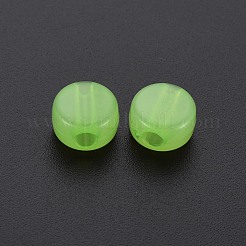 透明なアクリルビーズ  染め  フラットラウンド  薄緑  8.5x5.5mm  穴：2.5mm  約1774個/500g&nbsp;MACR-S373-05E-06