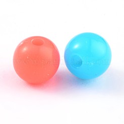 蛍光アクリルビーズ  ラウンド  ミックスカラー  6mm  穴：1.5mm  約3850個/500g&nbsp;MACR-R517-6mm-M