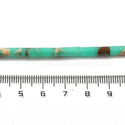 合成インペリアルジャスパー染めビーズ連売り  コラム  ミディアムアクアマリン  12.5~13x3.5~4mm  穴：1.2mm  約29個/連  15.31''（38.9センチメートル）&nbsp;G-D077-B01-13
