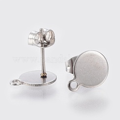 Non-Tarnish 304 Stainless Steel Stud Earring Findings&nbsp;STAS-K184-02-01P