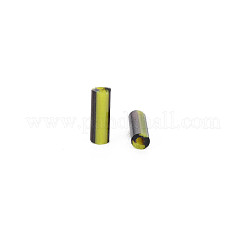 不透明な色ツートンシードガラスラッパビーズ  丸い穴  ラウンドラッパ  黄緑  4~8.5x2mm  穴：0.6~0.8mm  約450g /ポンド&nbsp;SEED-T006-02A-04