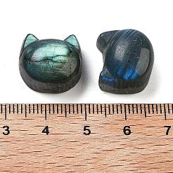 天然石ラブラドライトカボション  猫の頭  15x15.5x10mm&nbsp;G-C152-04