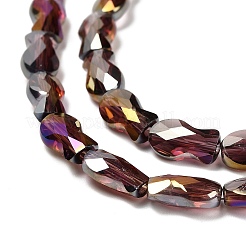電気メッキガラスビーズセット  魚  ABカラー  多面カット  シエナ  10x6x4mm  穴：1.2mm  約70個/連  27.56''（70センチメートル）&nbsp;EGLA-P066-01A-AB13
