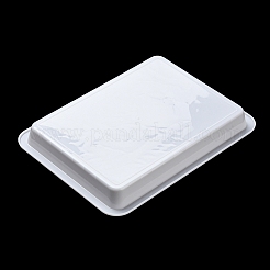矩形プラスチックディスプレイトレイ  アクセサリー用  おもちゃの収納  ホワイト  24.6x18.3x2.5cm&nbsp;AJEW-H141-01B