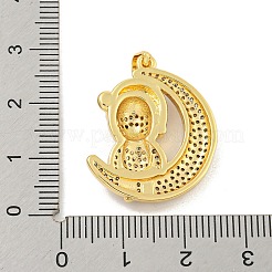 Rack Plating Brass Micro Pave Cubic Zirconia Pendants&nbsp;KK-K341-70G