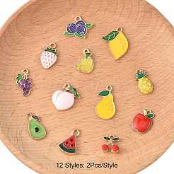 24Pcs 12 Styles Alloy Enamel Pendants&nbsp;ENAM-FS0003-41