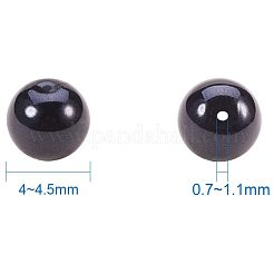焼き絵用塗料でパール加工したガラスパールラウンドビーズの連売り 5本  ブラック  4~5mm  穴：1mm  約1050個/箱&nbsp;HY-PH0002-22-B
