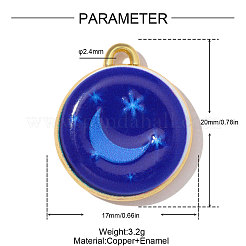 Printed Brass with Enamel Pendants&nbsp;KK-OY001-64G