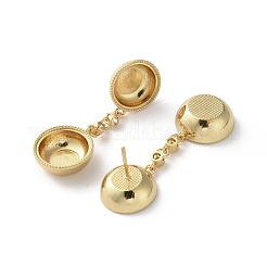 Brass Micro Pave Cubic Zirconia Stud Earrings Findings&nbsp;KK-R215-05G