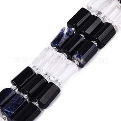 Natural Obsidian & Sodalite & Quartz Crystal Beads Strands&nbsp;G-Q614-01A-07