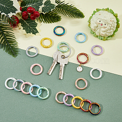 20Pcs 10 Colors UV Plating Zinc Alloy Spring Gate Rings&nbsp;FIND-HY0002-98