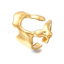 女性用304ステンレススチールカフリング  ナゲット  ゴールドカラー  usサイズ7 1/4(17.5mm)&nbsp;RJEW-M103-06G