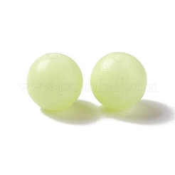 ルミナスキャンディーカラーガラスビーズ  暗闇で光る  ラウンド  緑黄  8mm  穴：1.3mm&nbsp;LS-GLAA-E031-01B-03