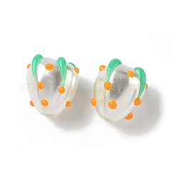 焼き絵の具 焼き絵の具 ガラスビーズ  苺  エナメル  きいろ  13x12mm  穴：1.6mm&nbsp;LAMP-Z014-02A