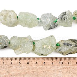 生粗天然プルナイトビーズ連売り  ナゲット  18~50x16~30x14~30mm  穴：1.2mm  約11~20個/連  15.75''（40センチメートル）&nbsp;G-P528-A05-01A