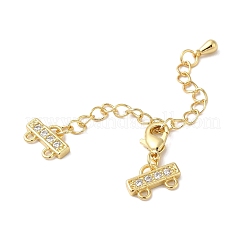 Brass Micro Pave Cubic Zirconia Chain Extender&nbsp;X-KK-L216-004C-G