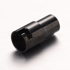 304ステンレススチールロックチューブマグネット留め具  コラム  電気泳動黒  17x6mm  穴：4mm&nbsp;STAS-I045-12-4mm