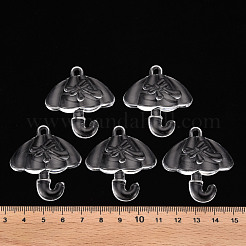 透明なアクリルパーツ  ちょう結びの傘  透明  42.5x38x7.5mm  穴：3x3.5mm  約109個/500g&nbsp;TACR-T024-01B-205