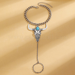 Alloy and Synthetic Turquoise Ring Bracelets for Women&nbsp;FS-WG192DC-02