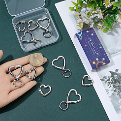 6Pcs Heart Spray Painted Alloy Swivel Clasps&nbsp;FIND-SC0021-59
