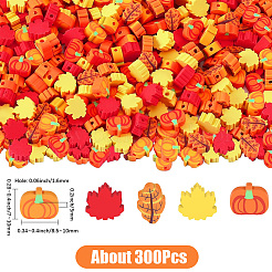 300個の手作りポリマークレイビーズ  混合図形  8.5~10x7~10x5mm  穴：1.6mm&nbsp;CLAY-SP0001-14