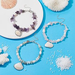 3Pcs 3 Style Natural Shell Charm Bracelets Set&nbsp;BJEW-TA00396