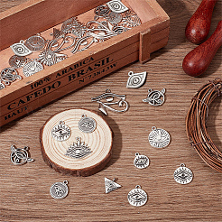 72Pcs 9 Style Tibetan Style Alloy Enamel Pendants&nbsp;FIND-SC0003-68