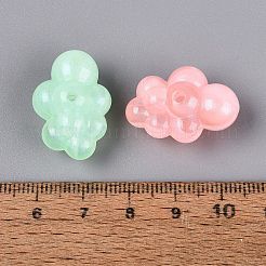 光沢のあるツートンカラーの透明アクリルビーズ  雲  暗闇で光る  グリッターパウダー付き  ミックスカラー  13x25x17mm  穴：2mm  約210個/500g&nbsp;OACR-Q199-42