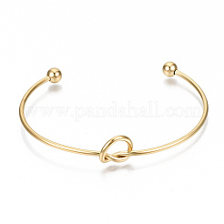 304 Stainless Steel Love Knot Cuff Bangle Making&nbsp;MAK-S073-001G