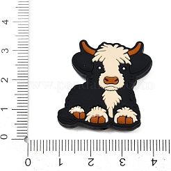 牛のシリコンビーズ  焦点ビーズ  古いレース  29.5x28.5x7.5mm  穴：2.5mm&nbsp;SIL-V002-01C