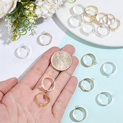 20Pcs 2 Colors Adjustable Brass Finger Rings Setting for Hanging Pendant&nbsp;KK-BBC0027-80