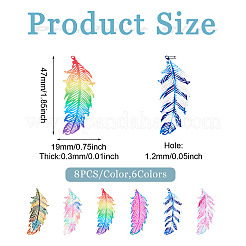 48Pcs 6 Colors Ion Plating(IP) 201 Stainless Steel Filigree Pendants&nbsp;STAS-TA0001-87