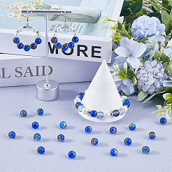 3 Strands Two-Tone Crackle Baking Paint Transparent Glass Beads Strands&nbsp;CCG-SP0001-01B