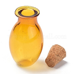 Oval Glass Cork Bottles Ornament&nbsp;X1-AJEW-O032-03A