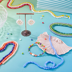10 Strands 10 Colors Electroplate Glass Beads Strands&nbsp;EGLA-TA0013-39