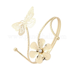 Flower & Butterfly Alloy Arm Cuff Bangles for Girl Women&nbsp;LS-AJEW-A063-01C-G