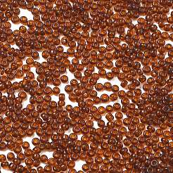 Fgb 12/0グレードAラウンドガラスシードビーズ  透明色  コーヒー  2x1.5mm  穴：0.5mm  約45000個/ポンド&nbsp;SEED-A022-F12-24C