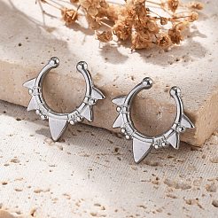 304 Stainless Steel Spike Clip on Nose Rings&nbsp;AJEW-A062-05P-03