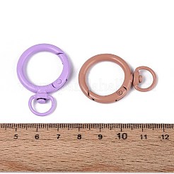 スプレー塗装された合金スイベルスナップフッククラスプ  リング  ミックスカラー  37.5x26x5mm  穴：9mm  内径：19mm&nbsp;PALLOY-K257-06-01