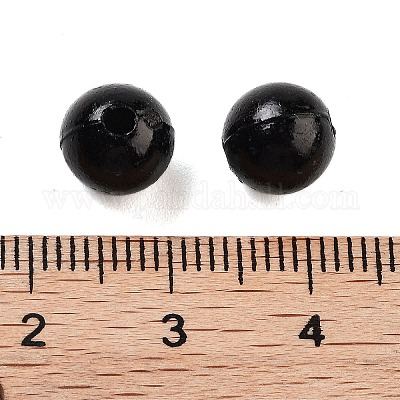 プラスチックビーズ  ラウンド  ブラック  8x8mm  穴：2mm  2000個/ 500g&nbsp;MACR-S272-46L-1