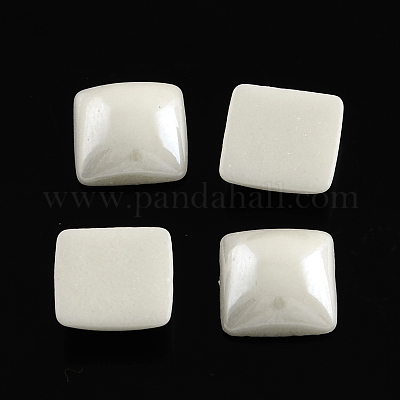 Pearlized Plated Opaque Glass Cabochons&nbsp;PORC-S802-8mm-M-1