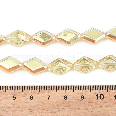 Electroplate UV Plating Glass Beads Strands&nbsp;EGLA-B010-01A-HP02-1