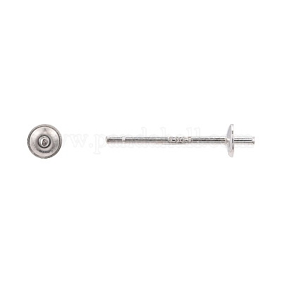 925スターリングシルバー製スタッドピアスパーツ  銀  トレイ：3mm  13mm  ピン：0.7mm&nbsp;STER-K167-027A-S-1