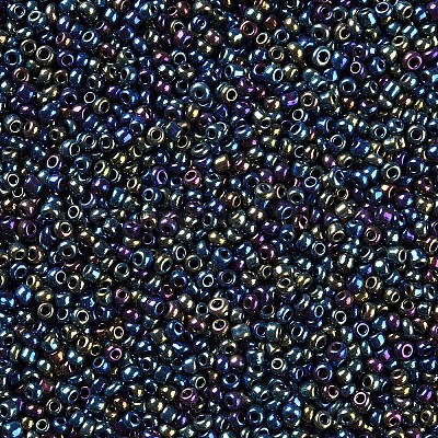 12/0 ガラスシードビーズ  アイリスラウンド  カラフル  2mm  穴：1mm  約30000個/ポンド&nbsp;SEED-A009-2mm-605-1
