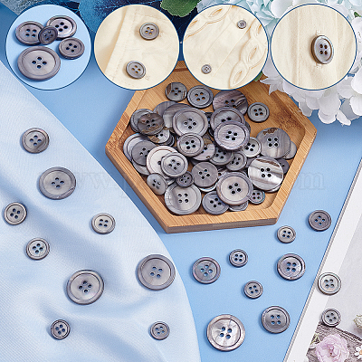 120Pcs 4 Style 4-Hole Natural Shell Buttons&nbsp;FIND-GA0003-28A-1