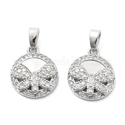 Brass Micro Pave Cubic Zirconia Charms&nbsp;KK-L222-017P-1