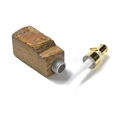 Raw Natural Tiger Eye Pump Press Bottles&nbsp;G-B131-02D-1