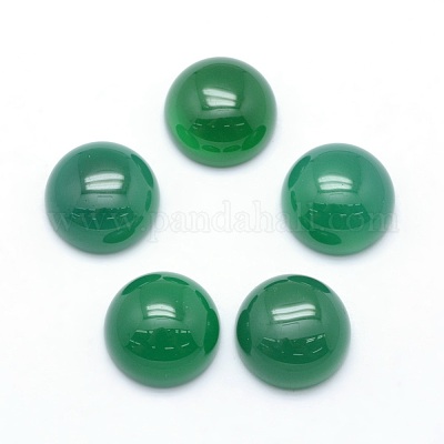 Natural Dyed & Heated Green Onyx Agate Cabochons&nbsp;G-P393-R42-12mm-1