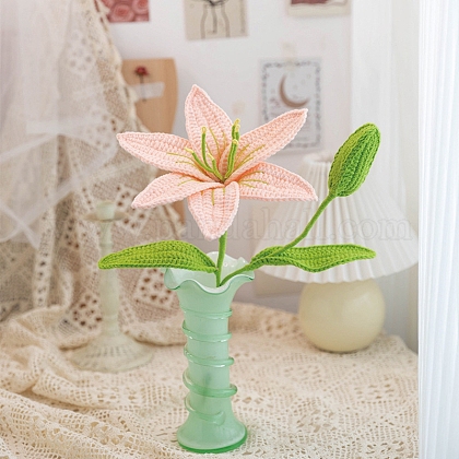 初心者向けの DIY ユリの花編みキット 取扱説明書付き かぎ針編みの