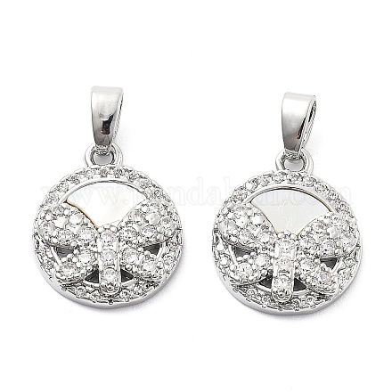 Brass Micro Pave Cubic Zirconia Charms KK-L222-017P-1